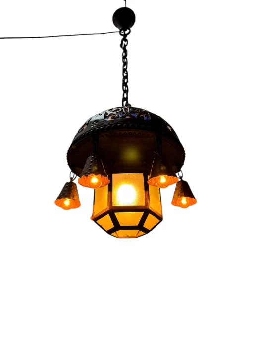 Vienna Secession Art Nouveau Chandelier Austria, 1900s